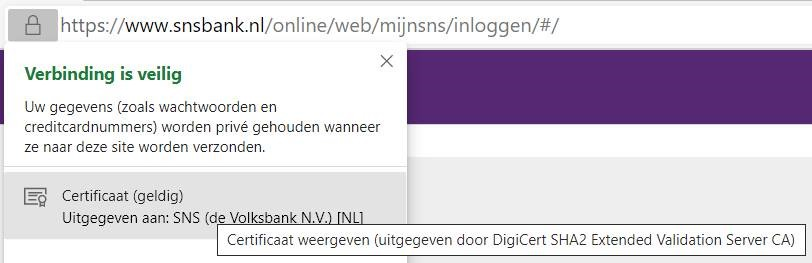 Microsoft Edge certificaat