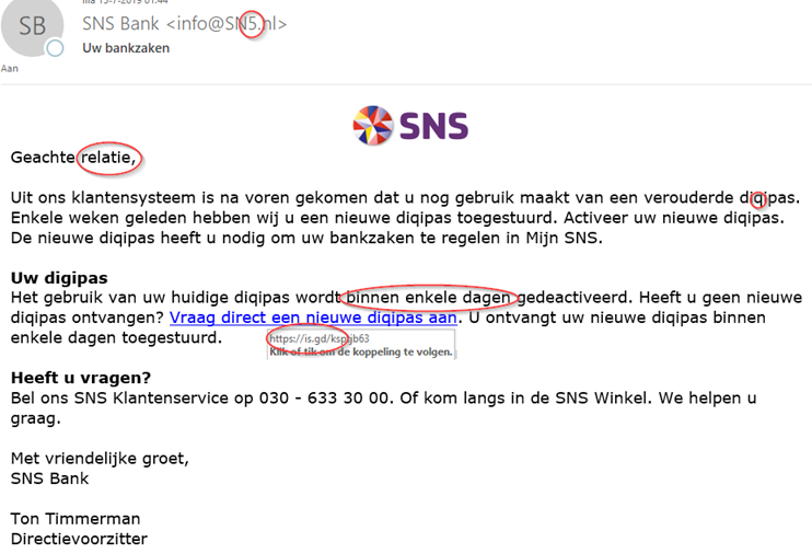 Phishing Hengelen Naar Informatie Sns Bank - 